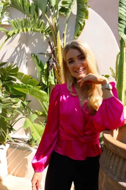 Liberte Tiki Ls Twist Blouse 22120 Pink