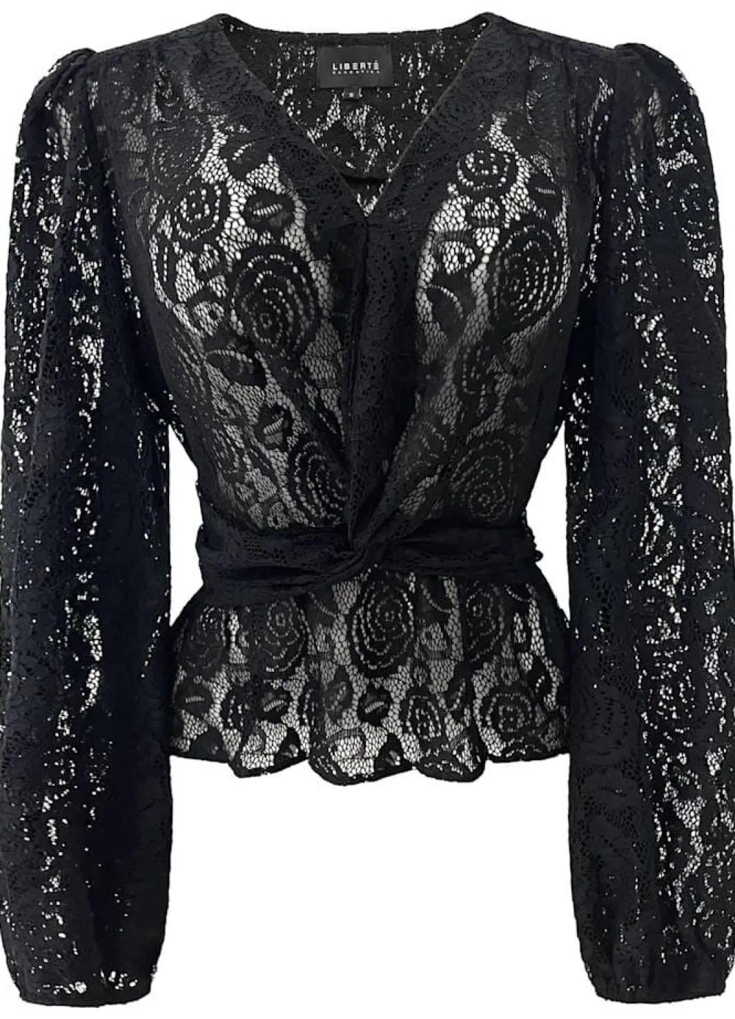 Sale Liberte Tiki Ls Twist Blouse 22120 Black Lace