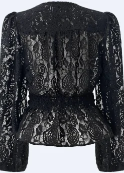 Sale Liberte Tiki Ls Twist Blouse 22120 Black Lace