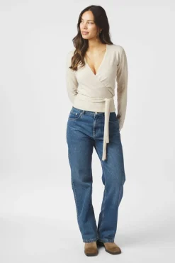 Online Neo Noir Tilfa Knit Wrap Blouse 166313 213