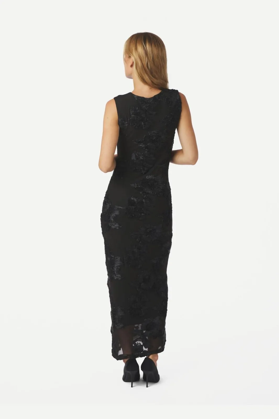 Outlet Neo Noir Tiranna Big Flower Mesh Dress 166824 100