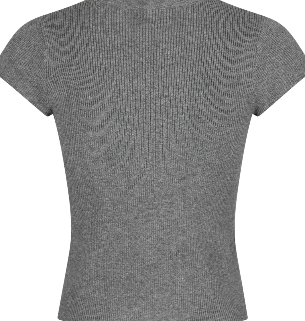 Hot Neo Noir Tirra Knit Tee Dark Grey Melange
