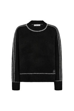 Best Haute L'Amitié Toby Line O-Neck HL10488 Grey Melange/ Black