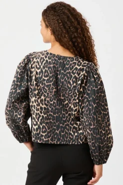 Discount Neo Noir Tova Leo Blouse 164451 Leopard