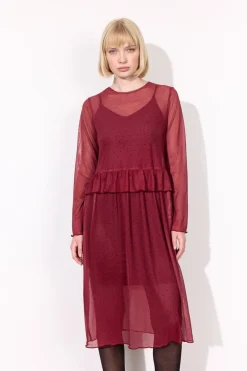Hot Hunkøn Tova Mesh Dress 25936 Zinfandel