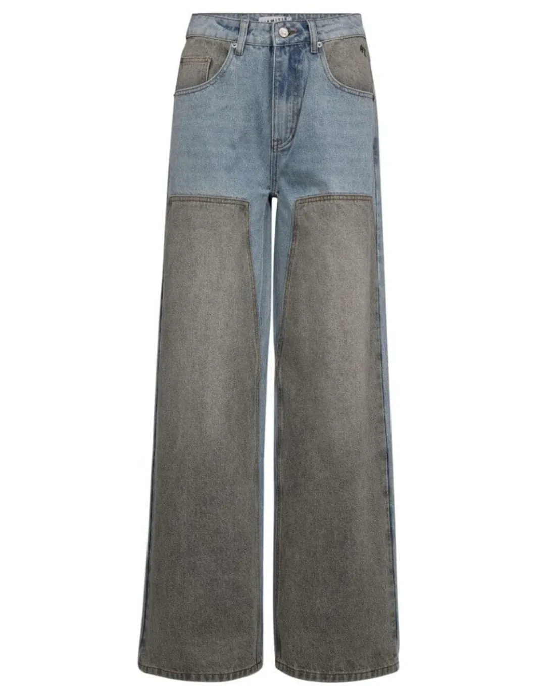 Discount Haute L'Amitié Two-Tone Patch Jeans HL10377 Blue/Grey Mix