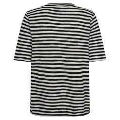 Sale Liberte Ulla-Ss-Vneck-Stripe-Tshirt Black White Stripe