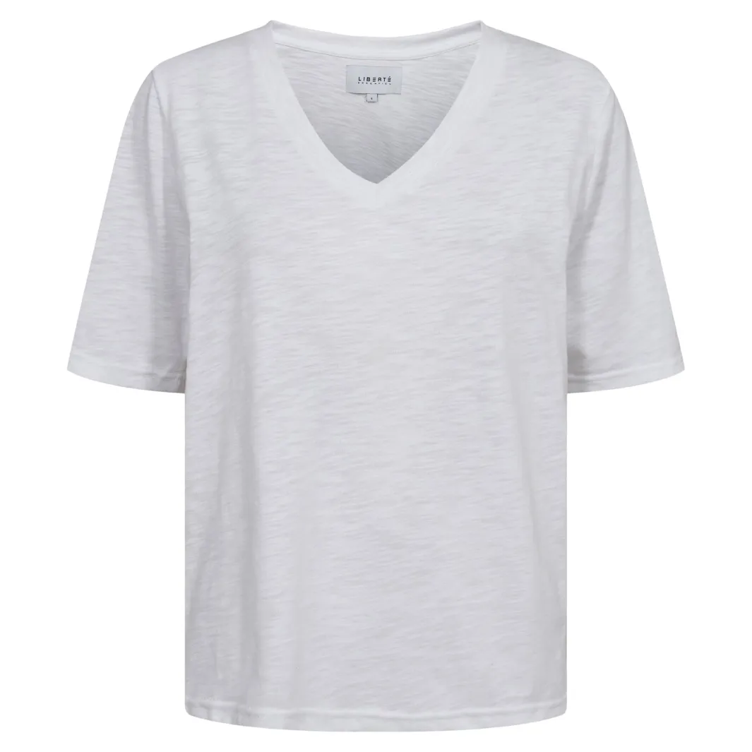 New Liberte Ulla-Ss-Vneck-Tshirt White