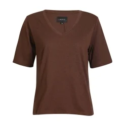 Liberte Ulla-Ss-Vneck-Tshirt 21675 Dark Brown
