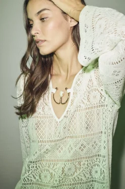 Sale Haute L'Amitié Utopia Lace Ls Buckle Dress HL10081 Off-White