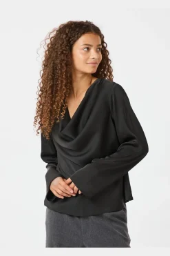 Hot Neo Noir Vallista Soft Satin Blouse 163844 Black