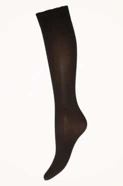 Hot Wolford Velvet De Luxe 50 Knee-highs 7005 Black