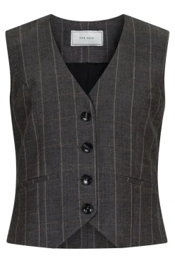 Discount Neo Noir Vendetta Soft Check Vest Dark Grey