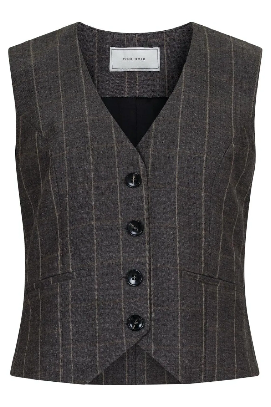 Discount Neo Noir Vendetta Soft Check Vest Dark Grey