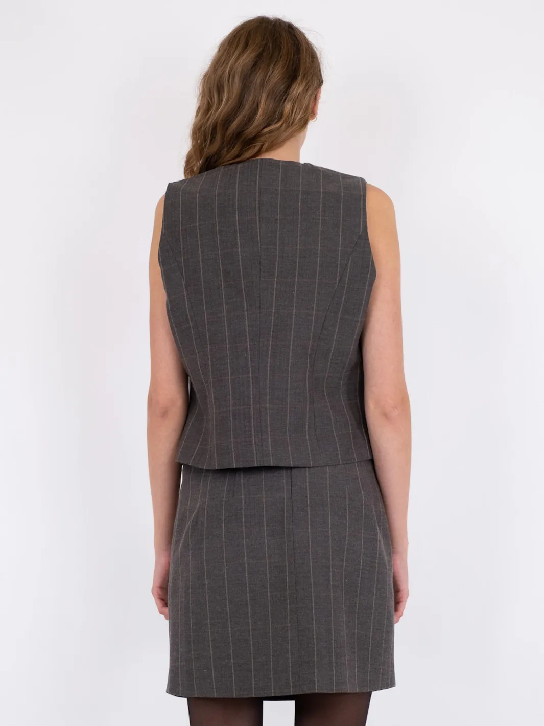 Discount Neo Noir Vendetta Soft Check Vest Dark Grey