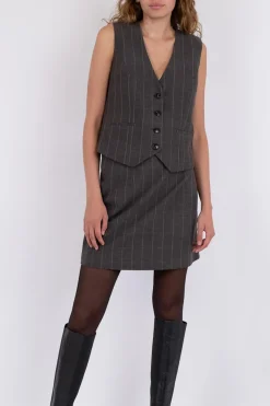 Discount Neo Noir Vendetta Soft Check Vest Dark Grey