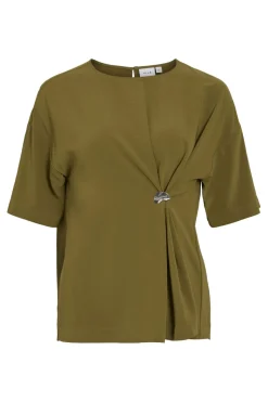 Online Vila Vicaroline 2/4 O-Neck Top 5036888 Fir Green