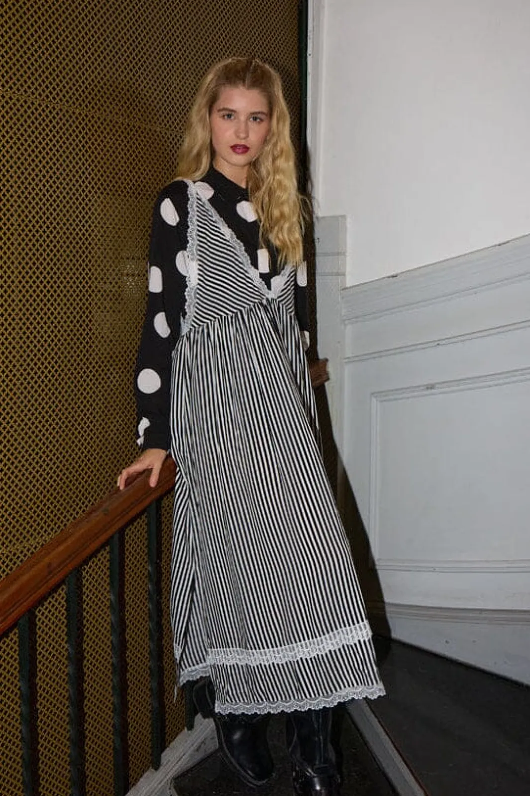 Best Hunkøn Vicky Dress 25982 Black Striped