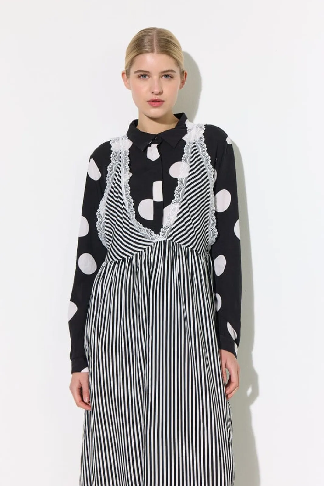 Best Hunkøn Vicky Dress 25982 Black Striped
