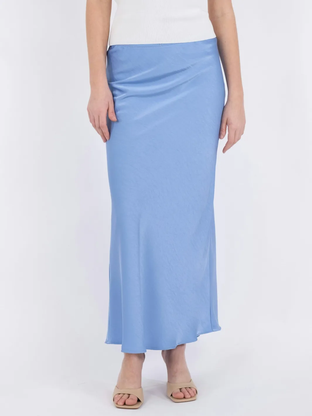 Online Neo Noir Vicky Heavy Sateen Skirt Dusty Blue
