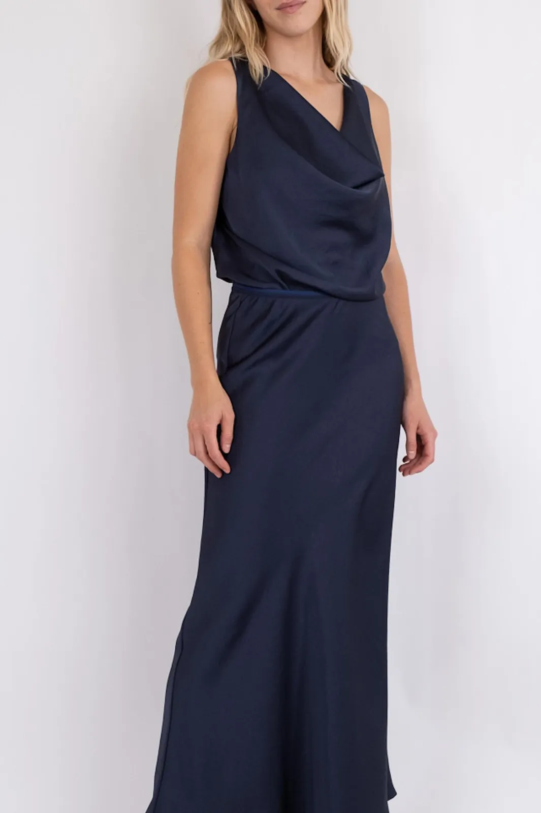 Best Neo Noir Vicky Heavy Sateen Skirt Midnight Blue