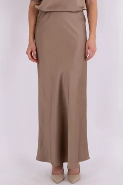 Best Neo Noir Vicky Heavy Sateen Skirt Dark Taupe