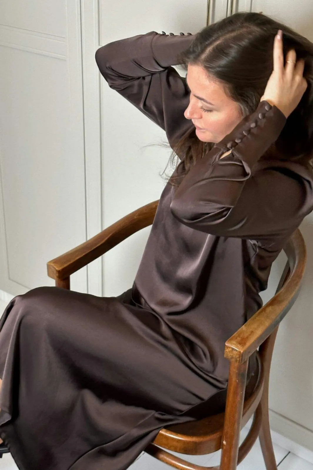 Discount Neo Noir Vicky Heavy Sateen Skirt 159588 Dark Brown