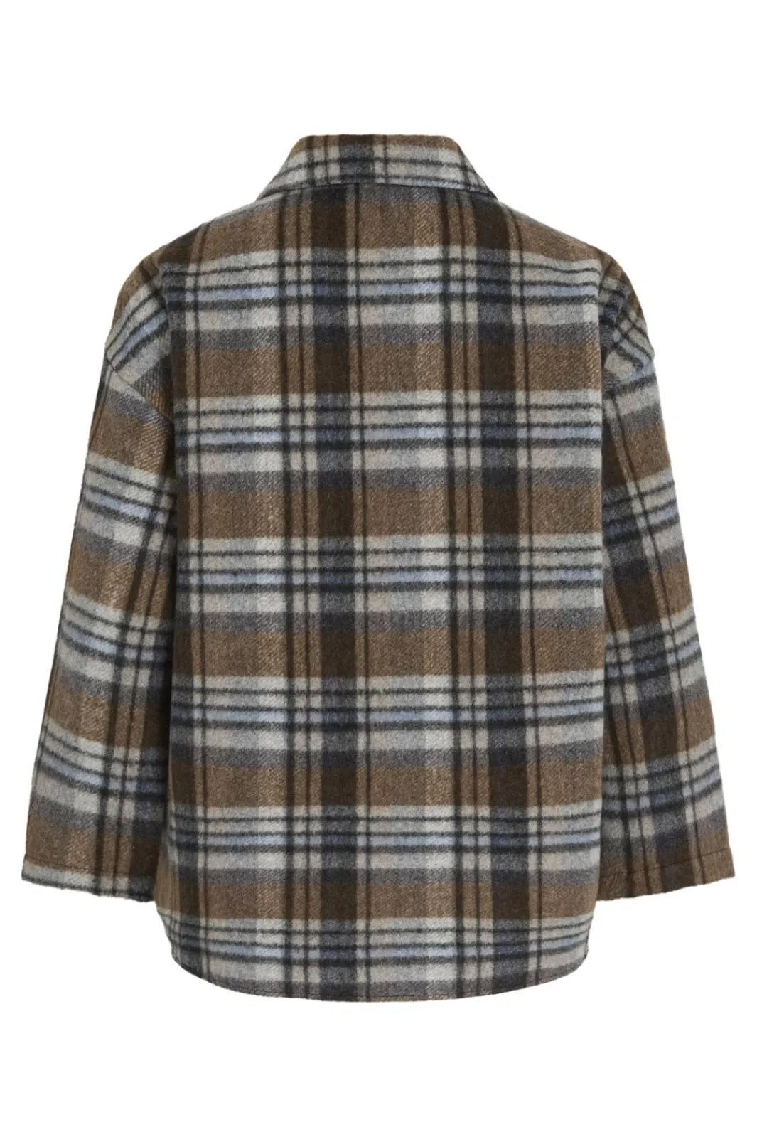 Hot Vila Viemie L/S Checked Shacket 5098983 Nuthatch Coffee Bean/Blue