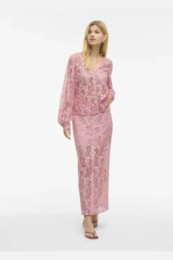 Vila Vihibo Midi Lace Skirt 4900037 Ballerina Two Tone Lace