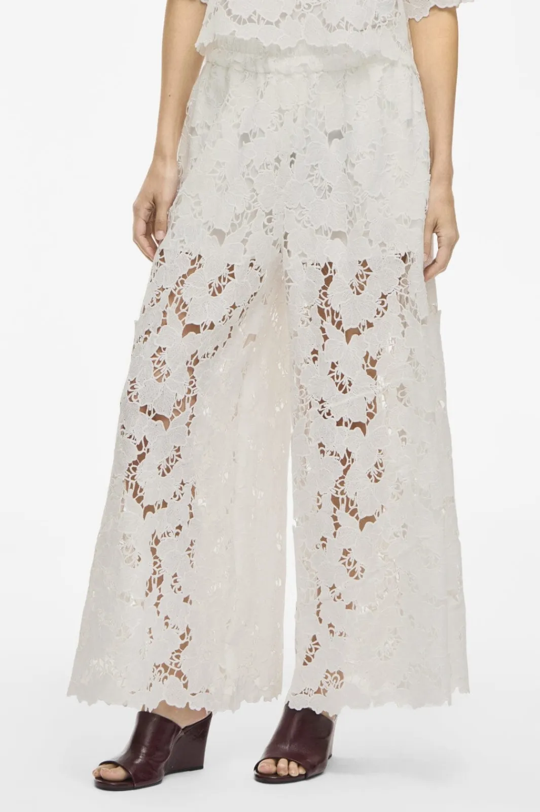 Hot Vila Vihylde Lace Pants 4907608 Cloud Dancer