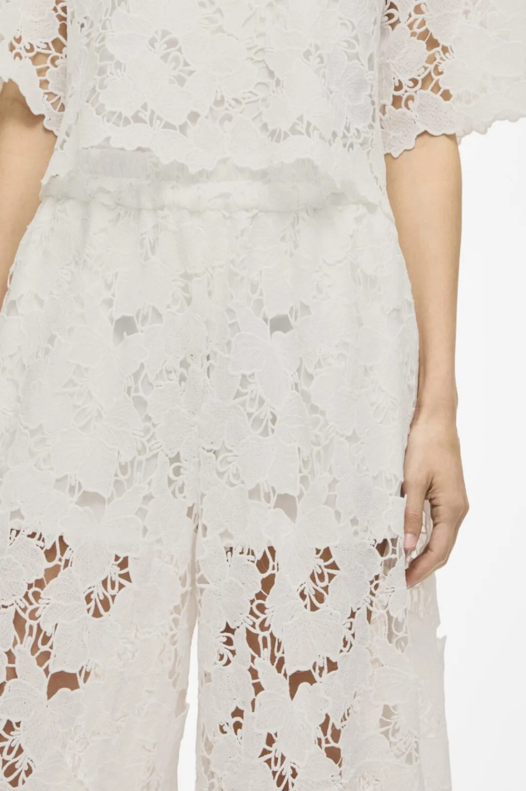 Hot Vila Vihylde Lace Pants 4907608 Cloud Dancer