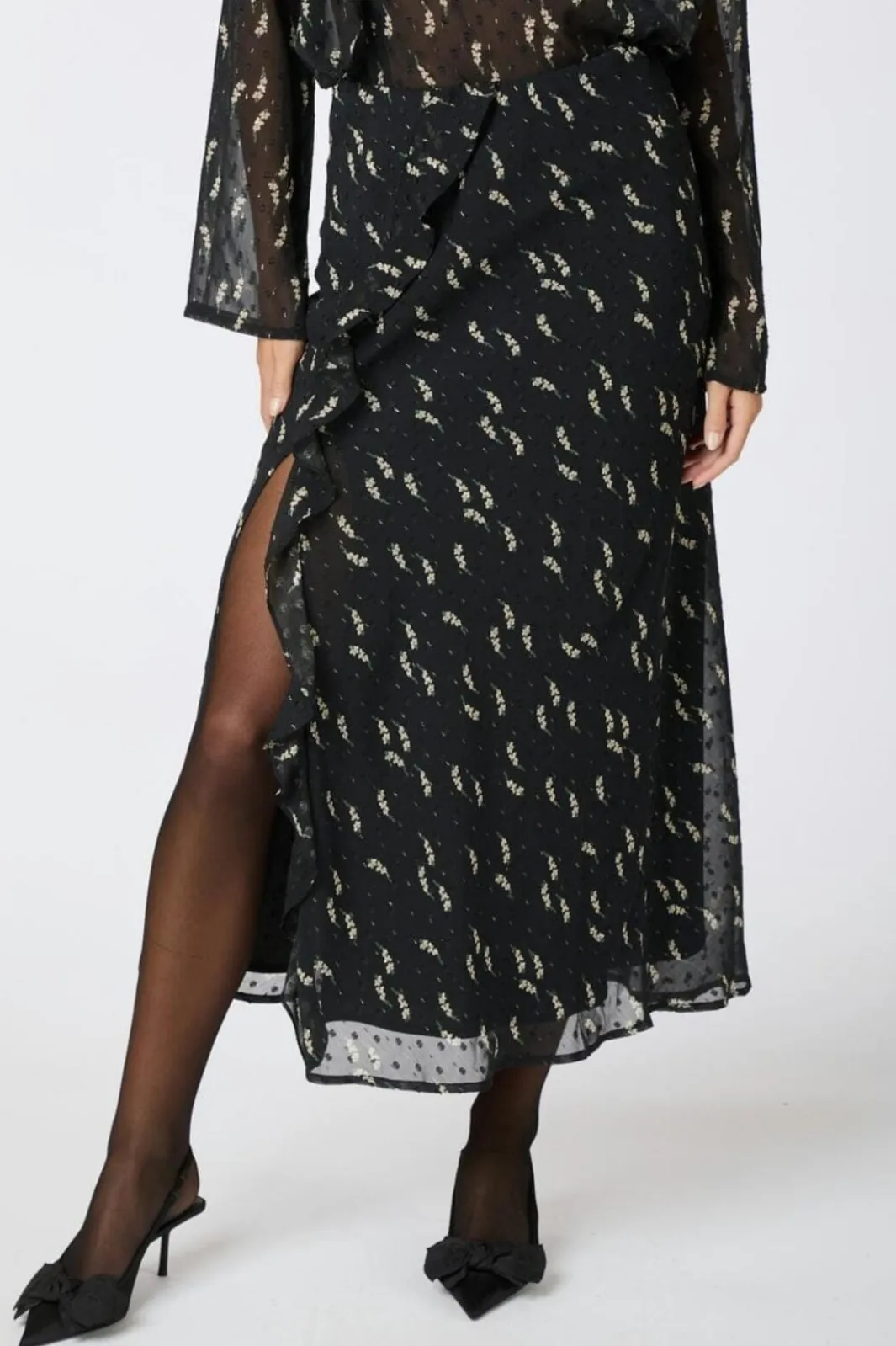 Best Neo Noir Vinza Flower Branch Skirt Black