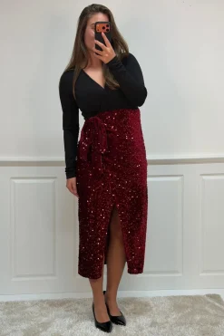 Outlet A-bee Viviana dress Burgundy