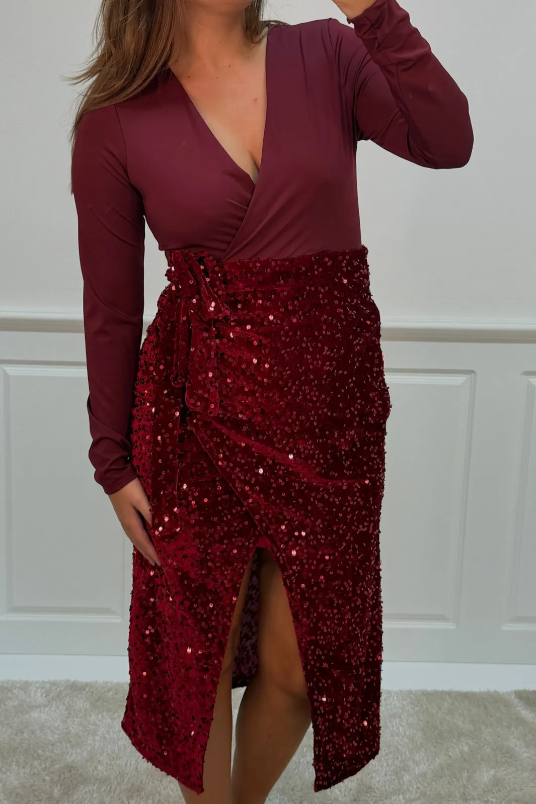 Online A-bee Viviana dress Dark Red