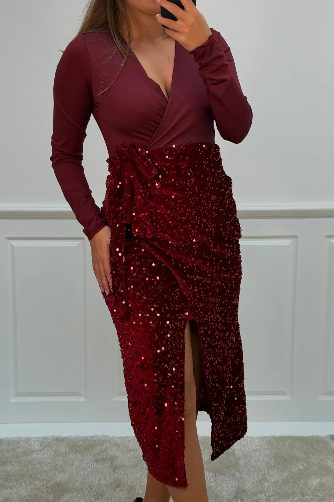 Online A-bee Viviana dress Dark Red