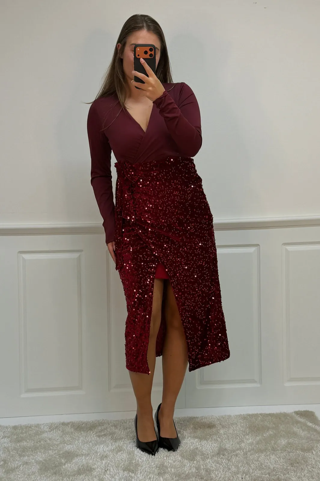 Online A-bee Viviana dress Dark Red