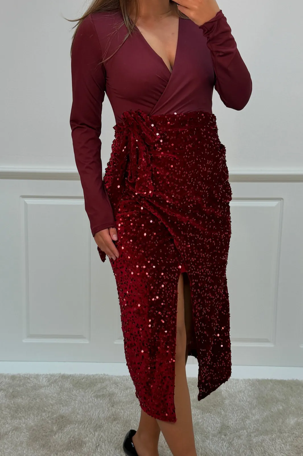 Online A-bee Viviana dress Dark Red