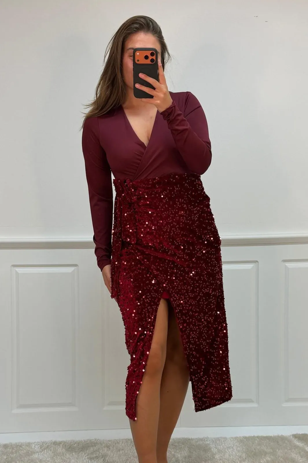Online A-bee Viviana dress Dark Red
