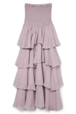Clearance Vero Moda Vmdelilah Sl Smock Ruffle Dress 4830817 Elderberry