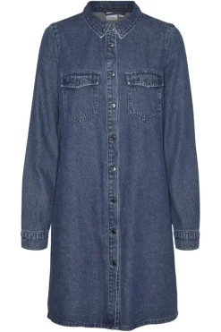 Outlet Vero Moda Vmjennie Ls Short Denim Dress Mix 4536351 Medium Blue Denim