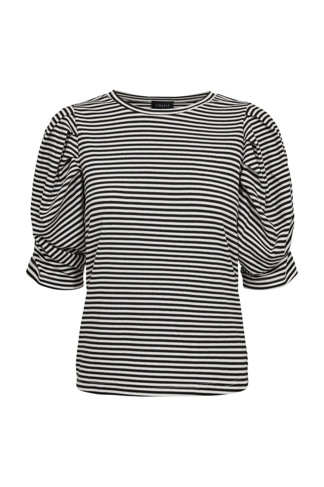 Online Liberte Win Puff Tshirt 22343 Black Creme Small Stripe