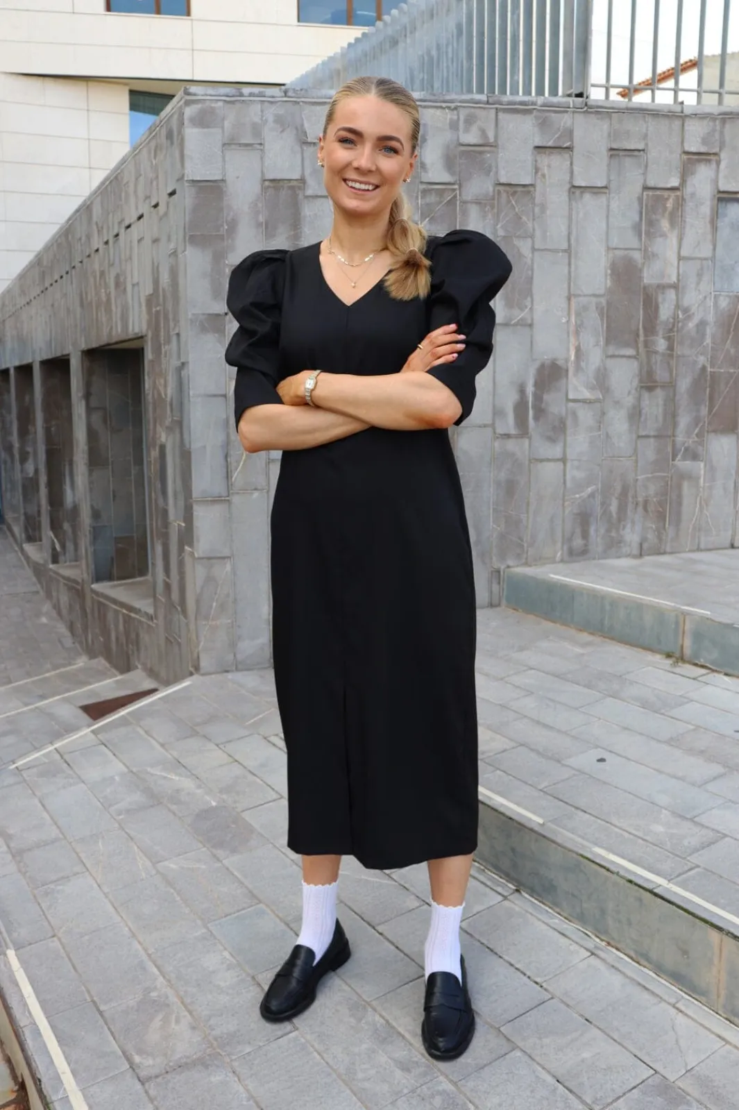Hot Liberte Winnie Vneck Dress 22319 Black