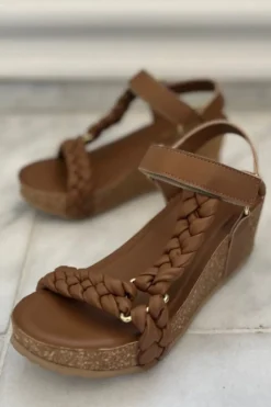 Outlet Copenhagen Shoes Woven Lady 0241 Cognac