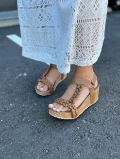 Outlet Copenhagen Shoes Woven Lady 0241 Cognac