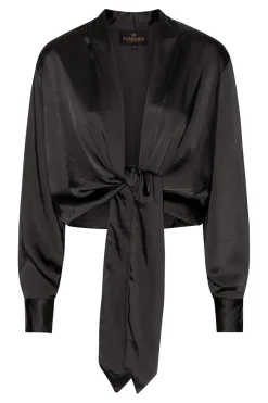 Karmamia Wrap Jacket Black Rich Satin