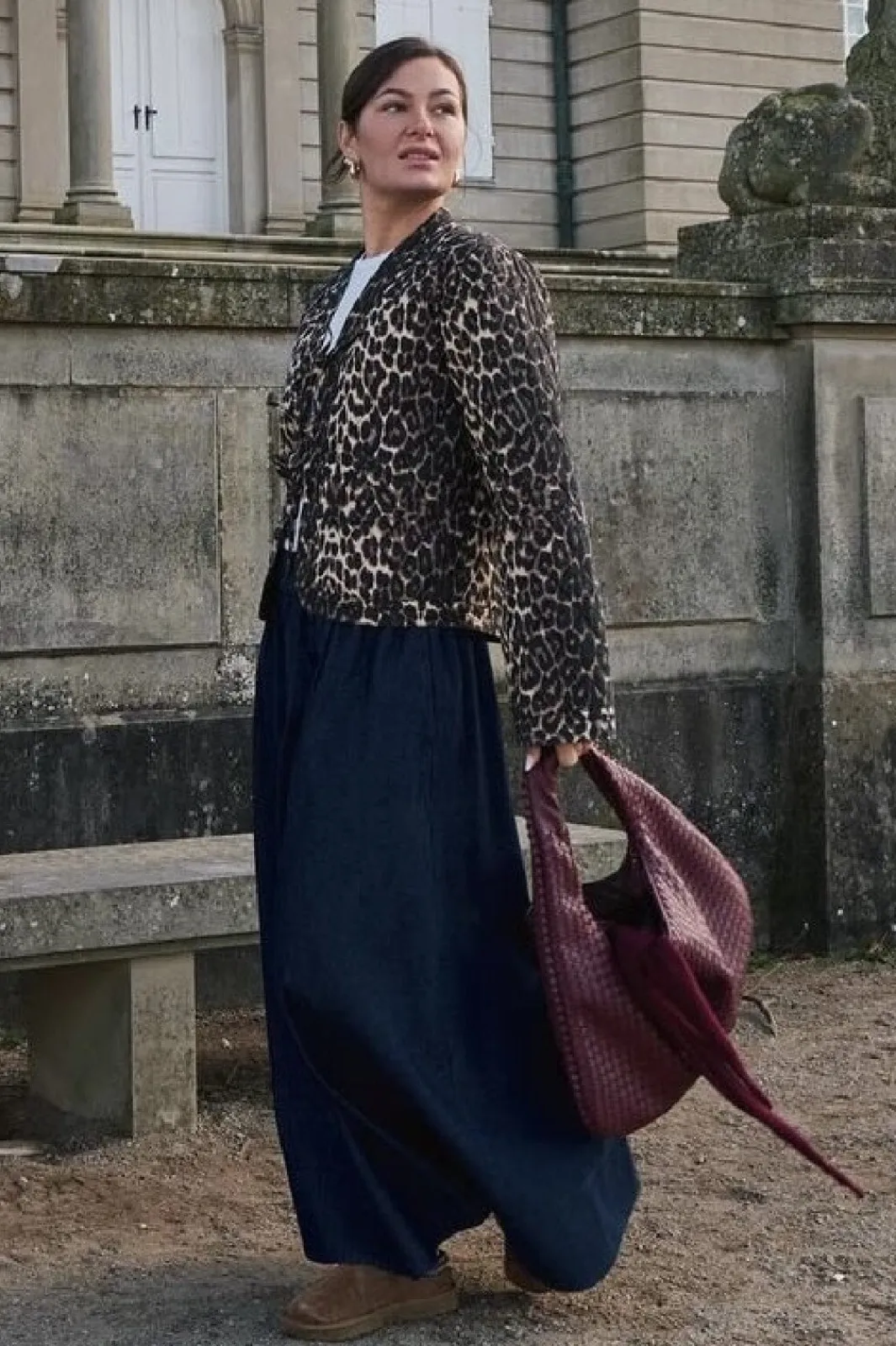 Clearance Neo Noir Yara Denim Long Skirt Dark Blue