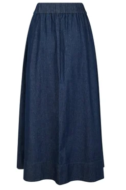 Clearance Neo Noir Yara Denim Long Skirt Dark Blue