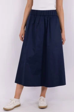 New Neo Noir Yara Poplin Skirt Navy