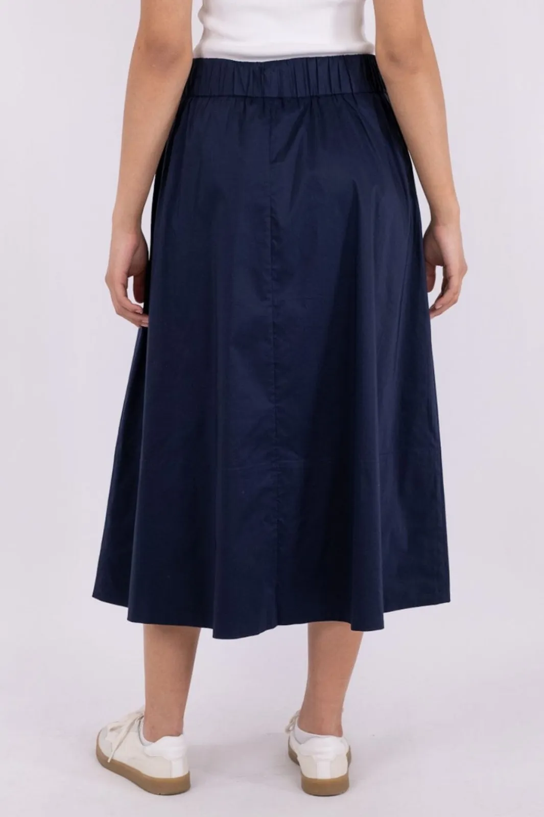 New Neo Noir Yara Poplin Skirt Navy