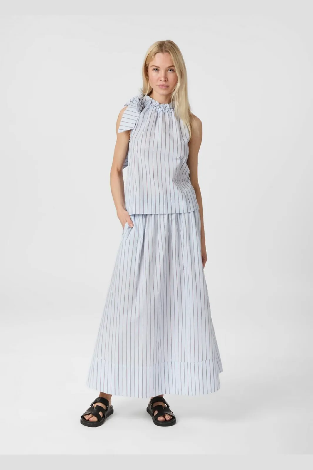 Sale Neo Noir Yara Stripe Long Skirt 165286 145